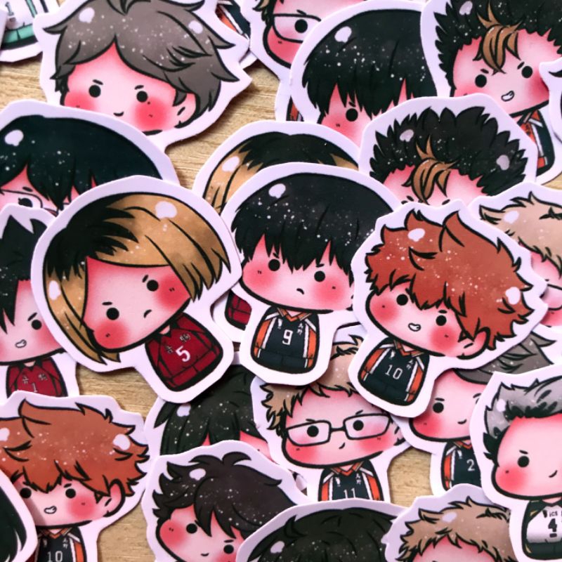 

15pcs anime sticker haikyu!!, haikyuu, sticker hinata, sticker murah, sticker lucu, sticker aesthetic, sticker chibi, chibi anime