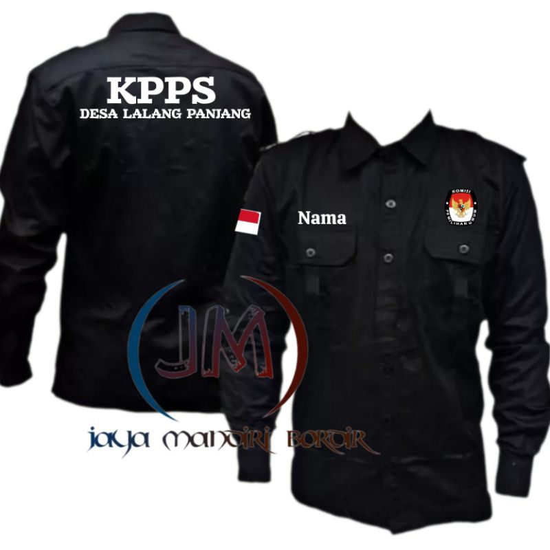 KEMEJA KPPS BORDIR || SERAGAM PDL KPPS BORDIR || BAJU PEMILU || KEMEJA PPS BORDIR