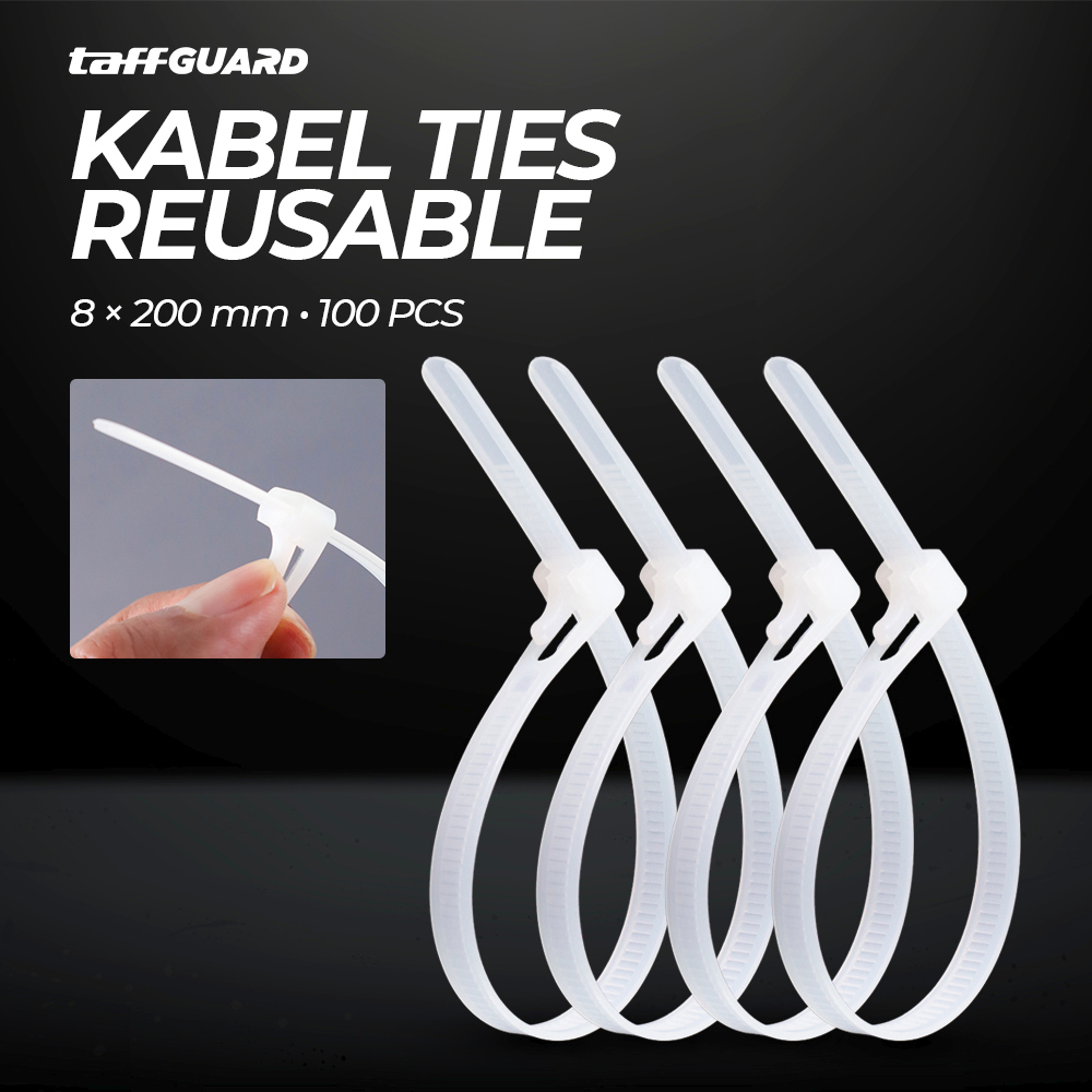 

Kabel Ties Cable Organizer Reuseable 8x200mm ( Isi : 100 Pcs )