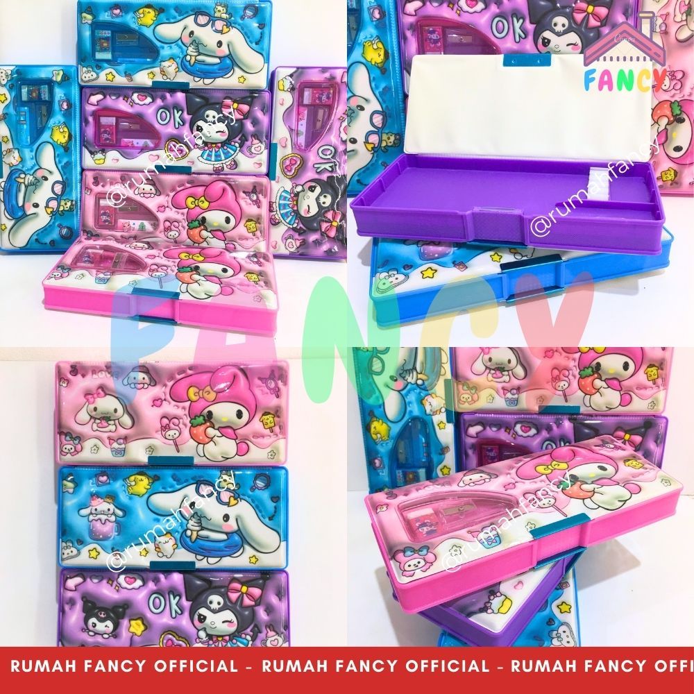 

[FREE BUBBLEWRAP] TEMPAT KOTAK PENSIL MAGNET + SET ISI ALAT TULIS GP 65093 Motif My Mel0dy / Cinam0roll / Kur0mi Ungu