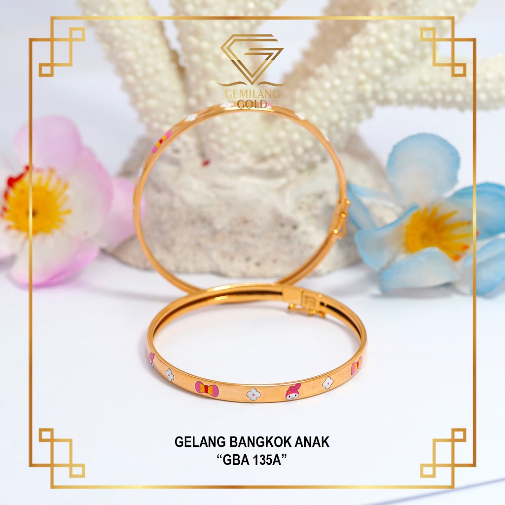 GELANG BANGKOK ANAK EMAS ASLI KADAR 6K (300) & 8K (375) GELANG BANGKOK ANAK KARAKTER LUCU GBA 135A |