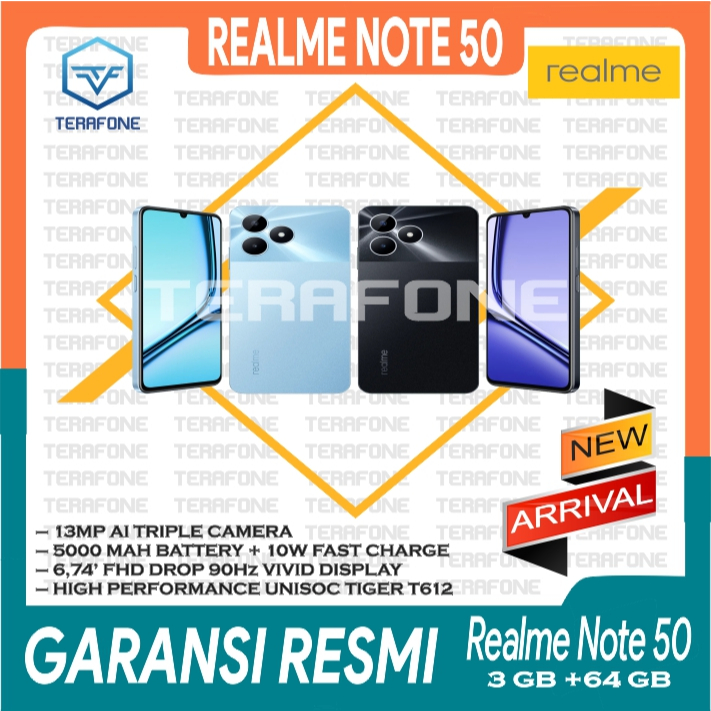 REALME NOTE 50 RAM ( 3/64 GB ) ( 4/64 GB ) ( 4/128 GB ) GARANSI RESMI TERMURAH