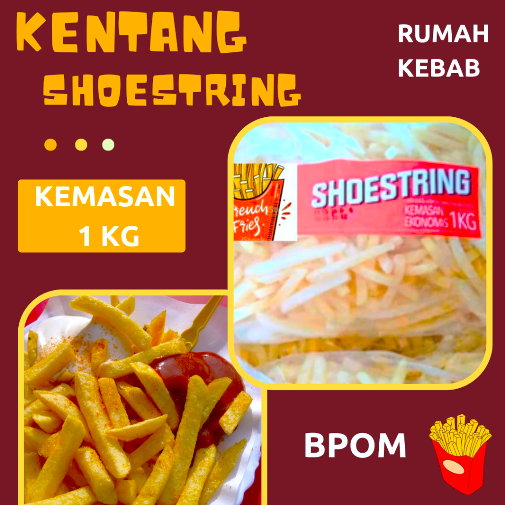 

Kentang Goreng Barts shoestring 1kg/KK French Fries Beku 1kg Best Seller