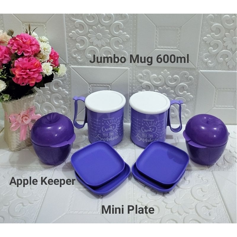Mini Plate/piring Tupperware/piring ungu/Tupperware ungu/Tupperware unik/jumbo mug/gelas Tupperware