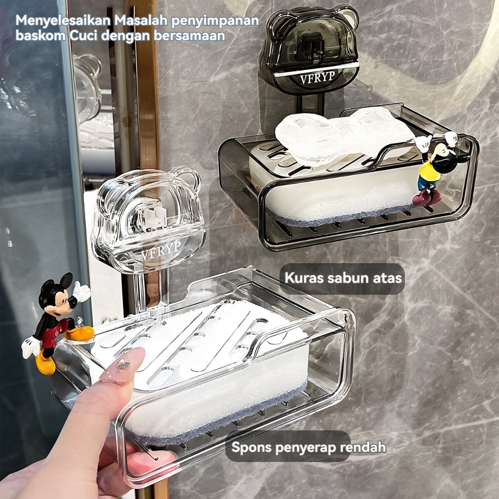 NEW Tempat Sabun Batang Dinding Rak Tempat Sabun Tempel Tempat Sabun Plastik Kamar Mandi Serbaguna