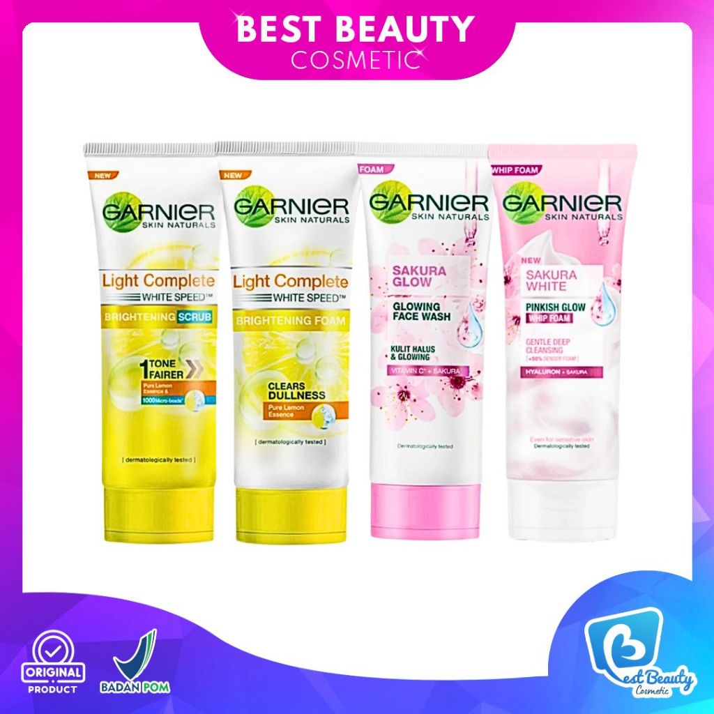 ★ BB ★ Garnier Bright Complete Face Wash 50ml  | Pure Active | Sakura Glow Hyaluron