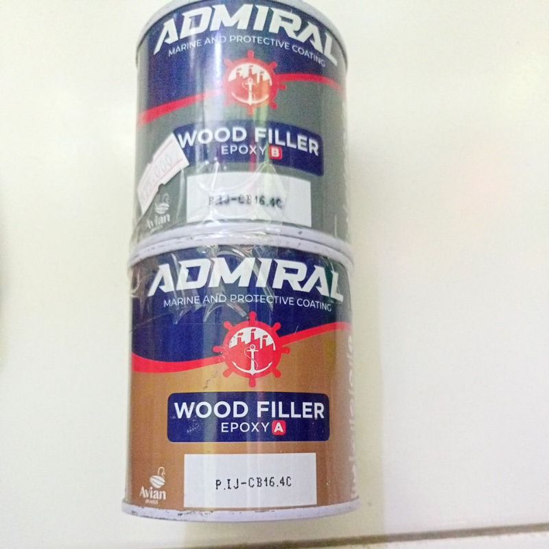 admiral wood filler epoxy/epoxy tekstur serabut kayu 400g/set