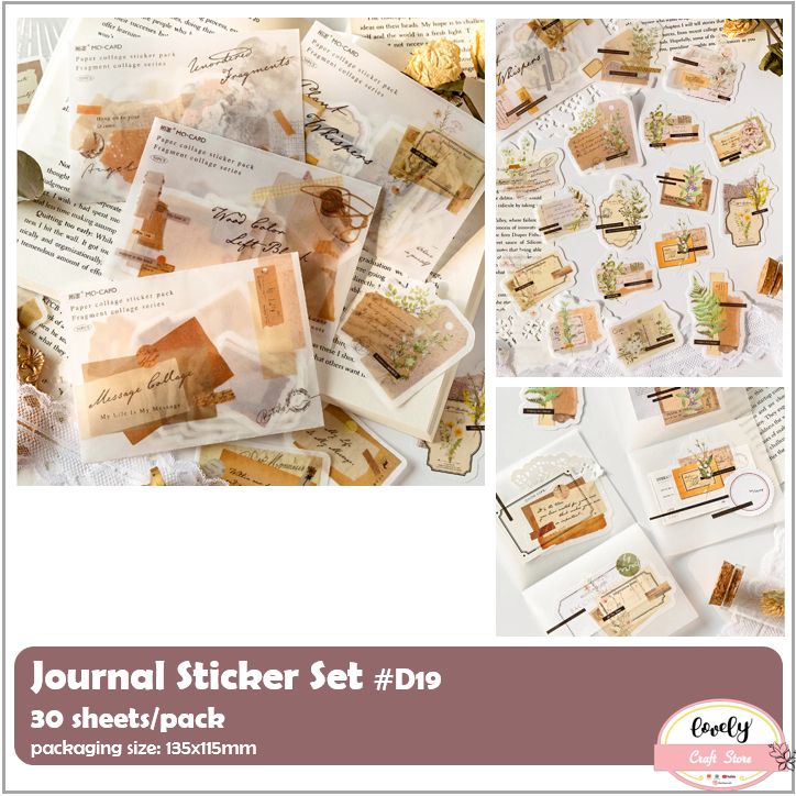 

LovelyCraftStore | D19 ~ 30pcs/pack Deco Sticker Pack Retro Handbook Decoration Journal Scrapbook Bujo Stiker Die Cuts Deco Pack DIY Sticker Planner