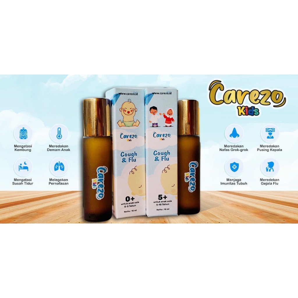 Obat Batuk Pilek Cough And Flu Anak Bayi Minyak Essential Oil carezo Kids Aromatherapy Premium Care 