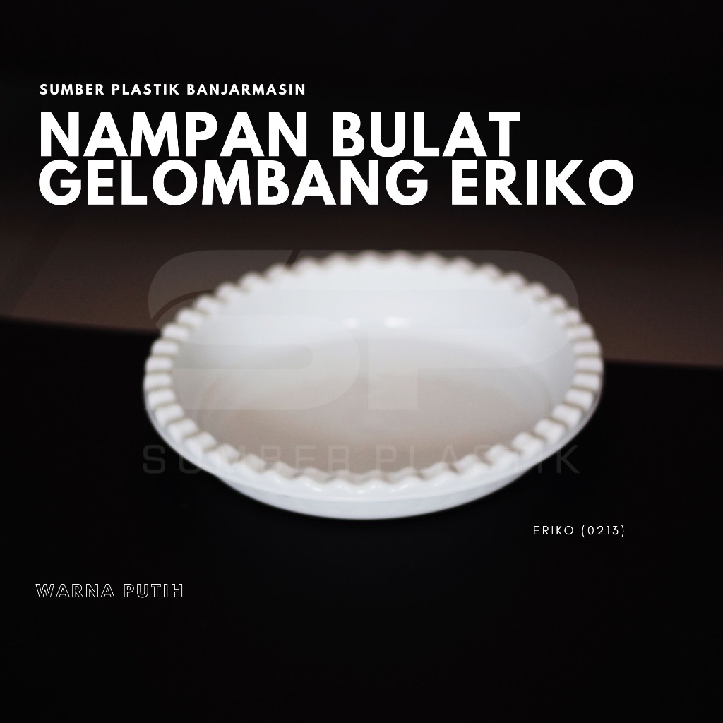 Tatakan Alas Pot Bulat Gelombang Eriko 0213 Putih Wadah Nampan Serbaguna Plastik (Satuan)