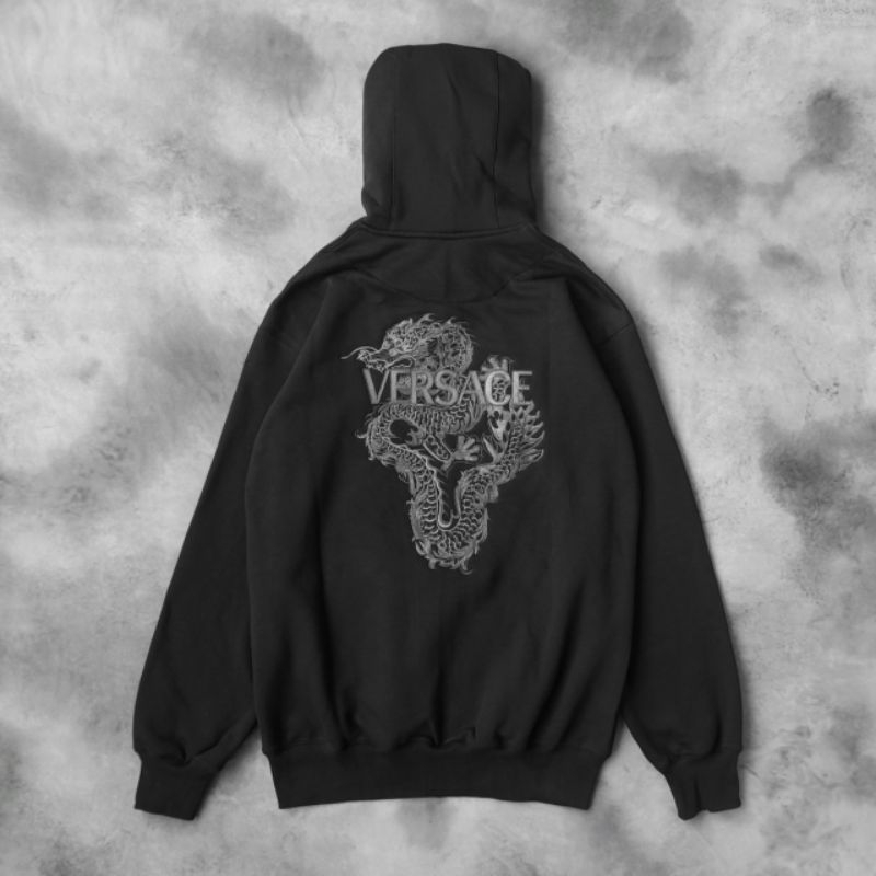 HOODIE VERSACE DRAGON BORDIR BLACK L & XL