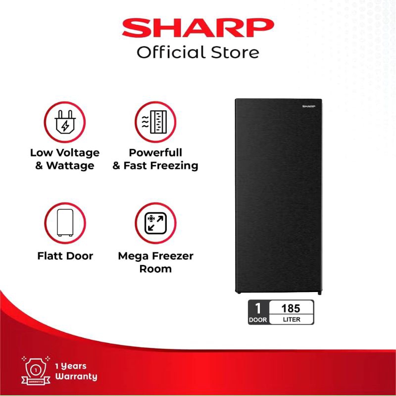 Kulkas Produksi / Kulkas Freezer SHARP 185 Liter 8 Rak FJ-M198A-HS Mega Freezer
