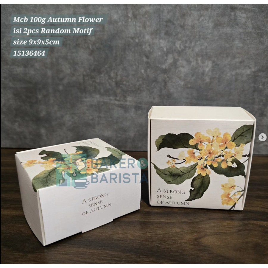 

Mooncake Box Mcb 100g autumn flower 2pc/set kotak mooncake single solo
