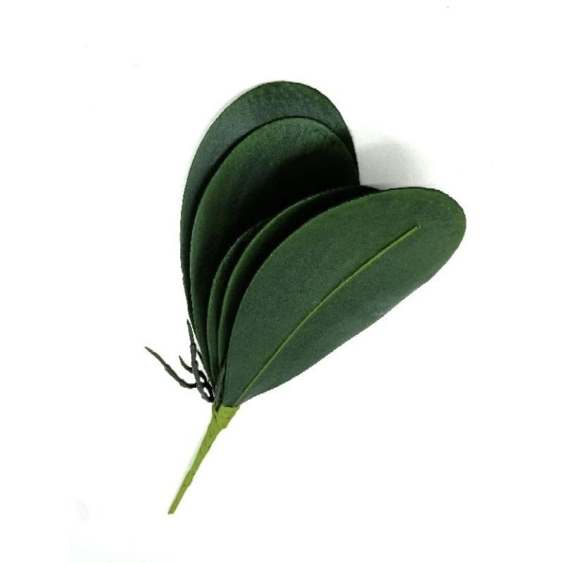 Daun anggrek artificial bulat 5cabang