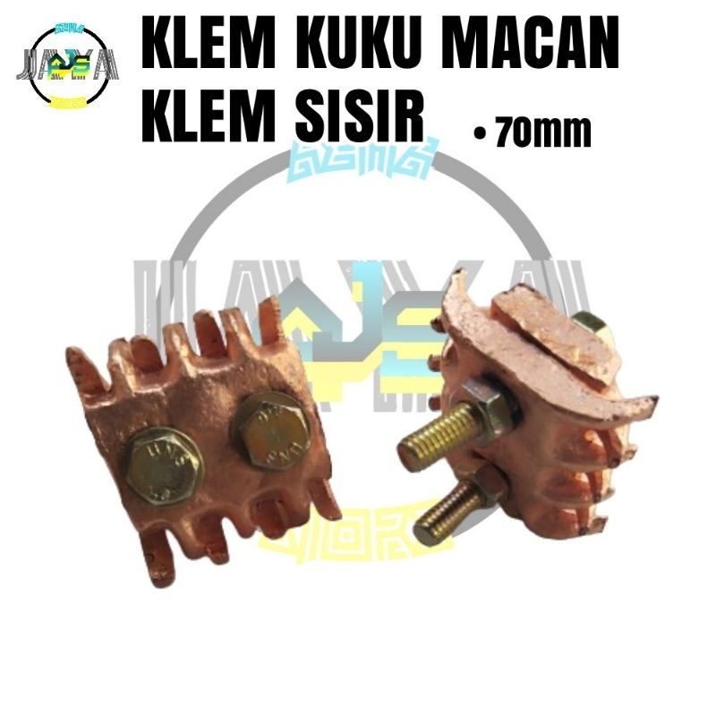 Klem Kuku Macan Klem Sisir Bc 70mm Isolator Kabel Penangkal Anti Petir Grounding Rod Clamp Rod Groun