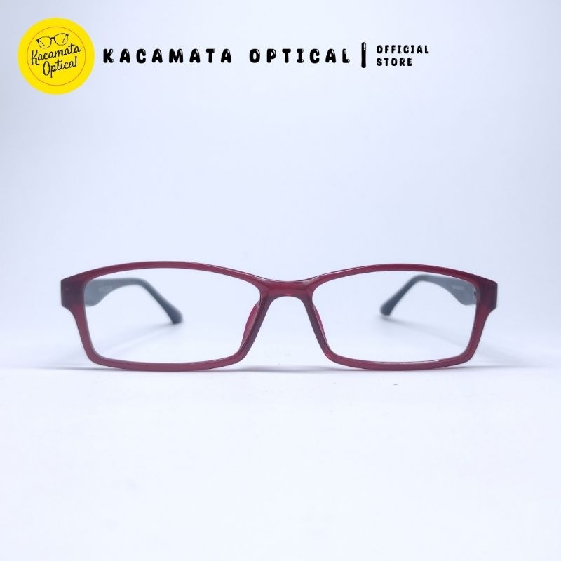 KACAMATA OPTICAL - Frame KMO 2014 Kotak Merah Hitam Besi Plastik