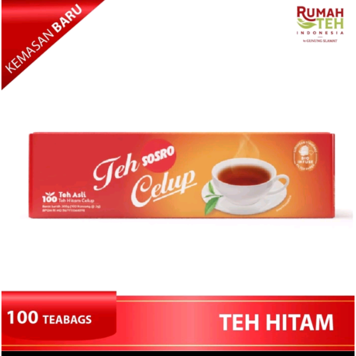 

teh celup sosro tea box isi 100 kantong sn