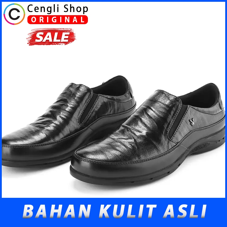 PLAYBOY SEPATU PANTOFEL KULIT FORMAL PRIA ORIGINAL TERBARU PLH4