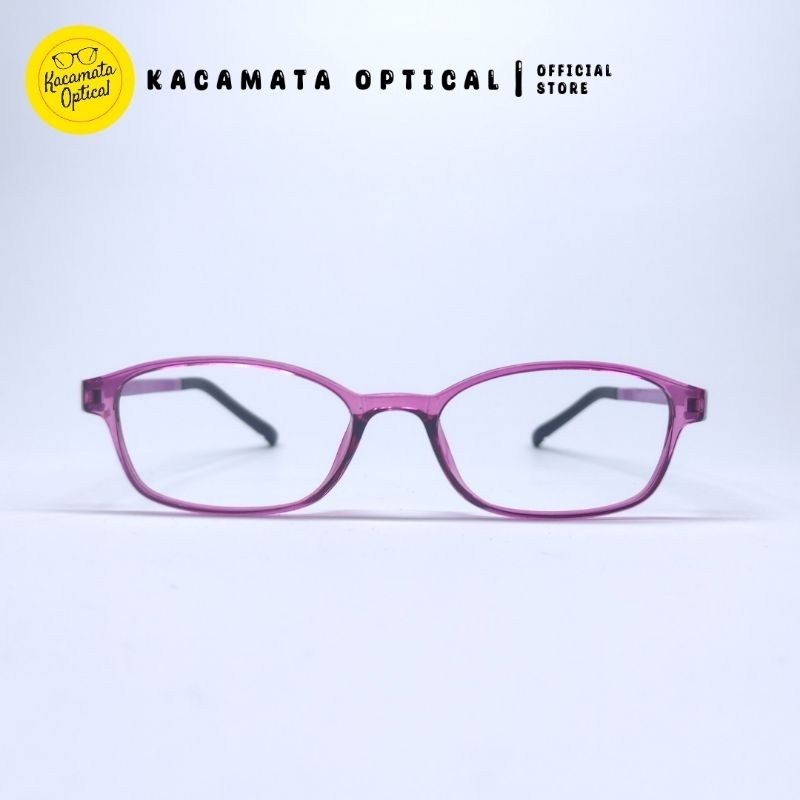 KACAMATA OPTICAL - Frame KMO8144 Kotak Pink Unggu Besi Plastik