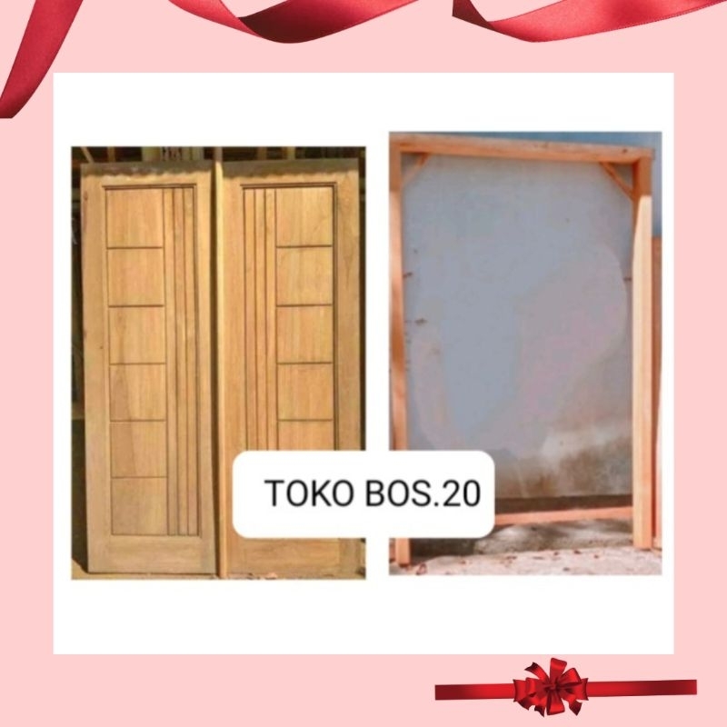 Pintu DanKusen Tarung Pintu Depan Kupu Kupu Kayu Mahoni