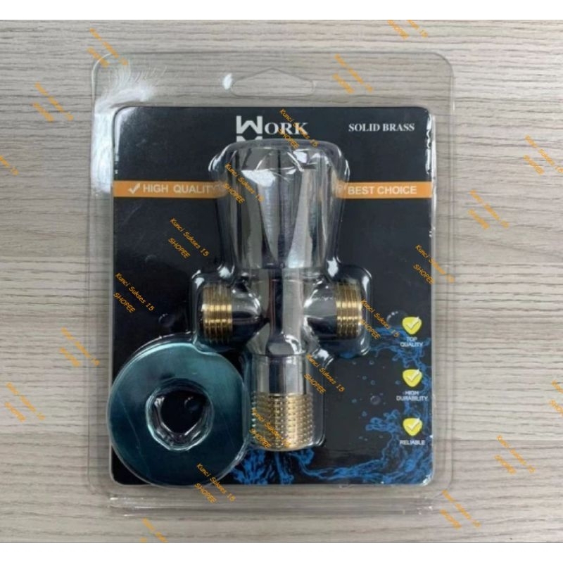 Stop Kran Shower Double Drat Kuningan Wilmer / Kran Cabang / Kran Shower Kloset Double Drat Kuningan