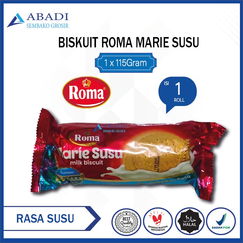 

Biskuit Roma Marie Susu - Biscuit Rasa Susu 1 Roll 115 gram