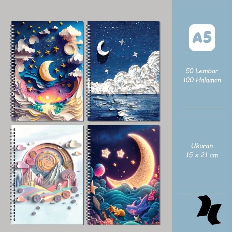 

(HNC) Notebook Diary Agenda Buku Catatan Bergaris A5