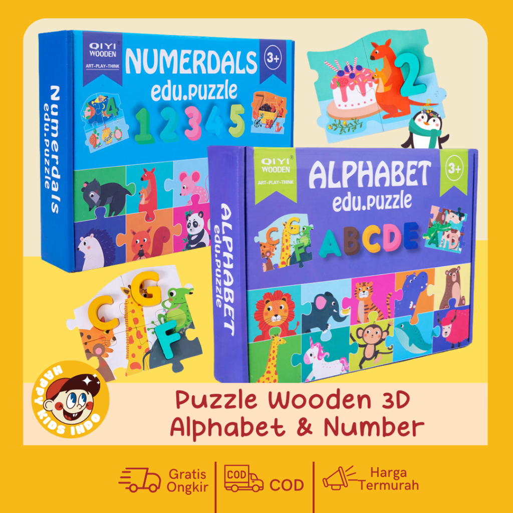 MAINAN EDUKASI ANAK PUZZLE HEWAN - PUZZLE ANGKA/ PUZZLE EDUKASI ANAK