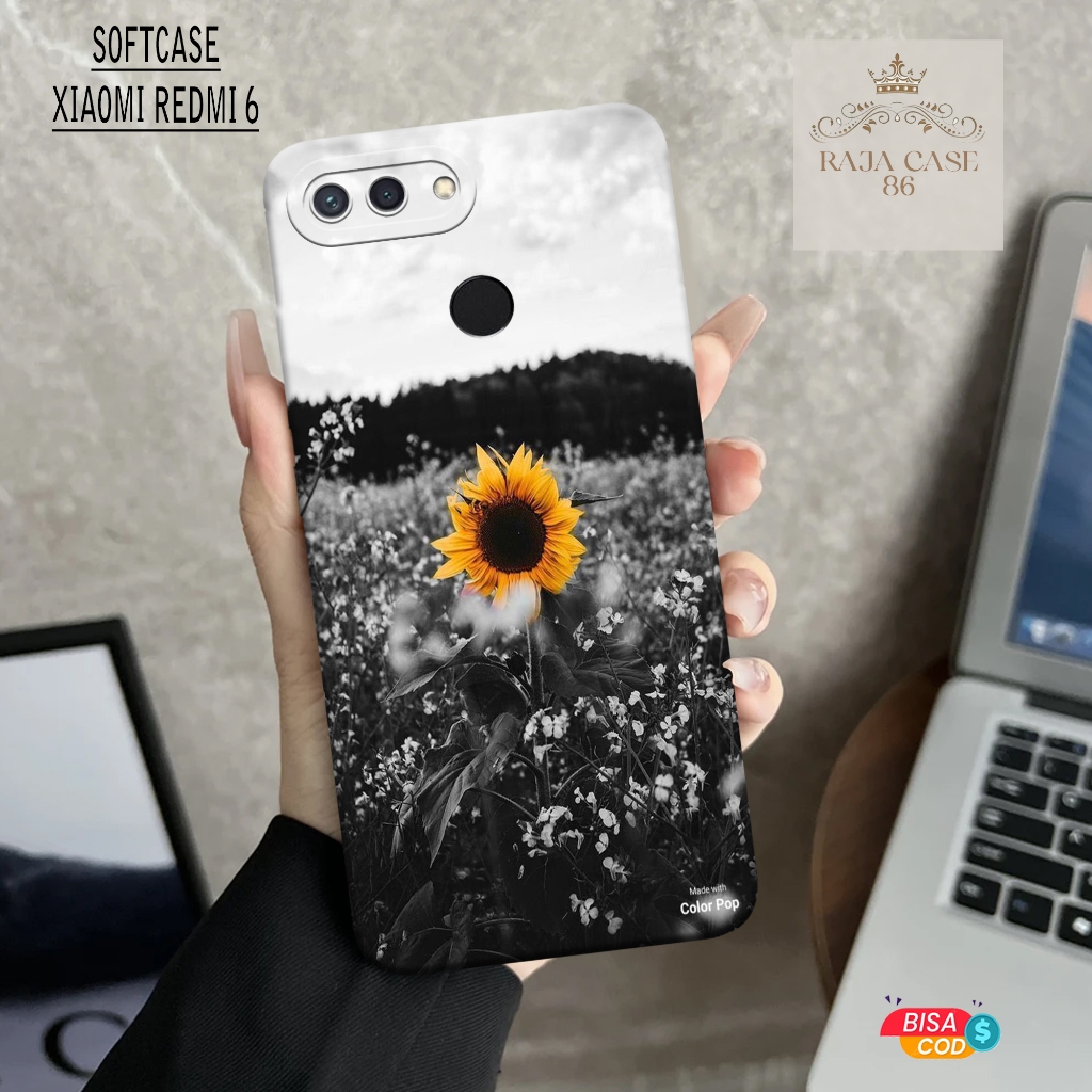 Case Xiaomi Redmi 6 - Rajacase - Casing Redmi 6 - Motif case BUNGA - Pelindung handphone - Xiaomi - 