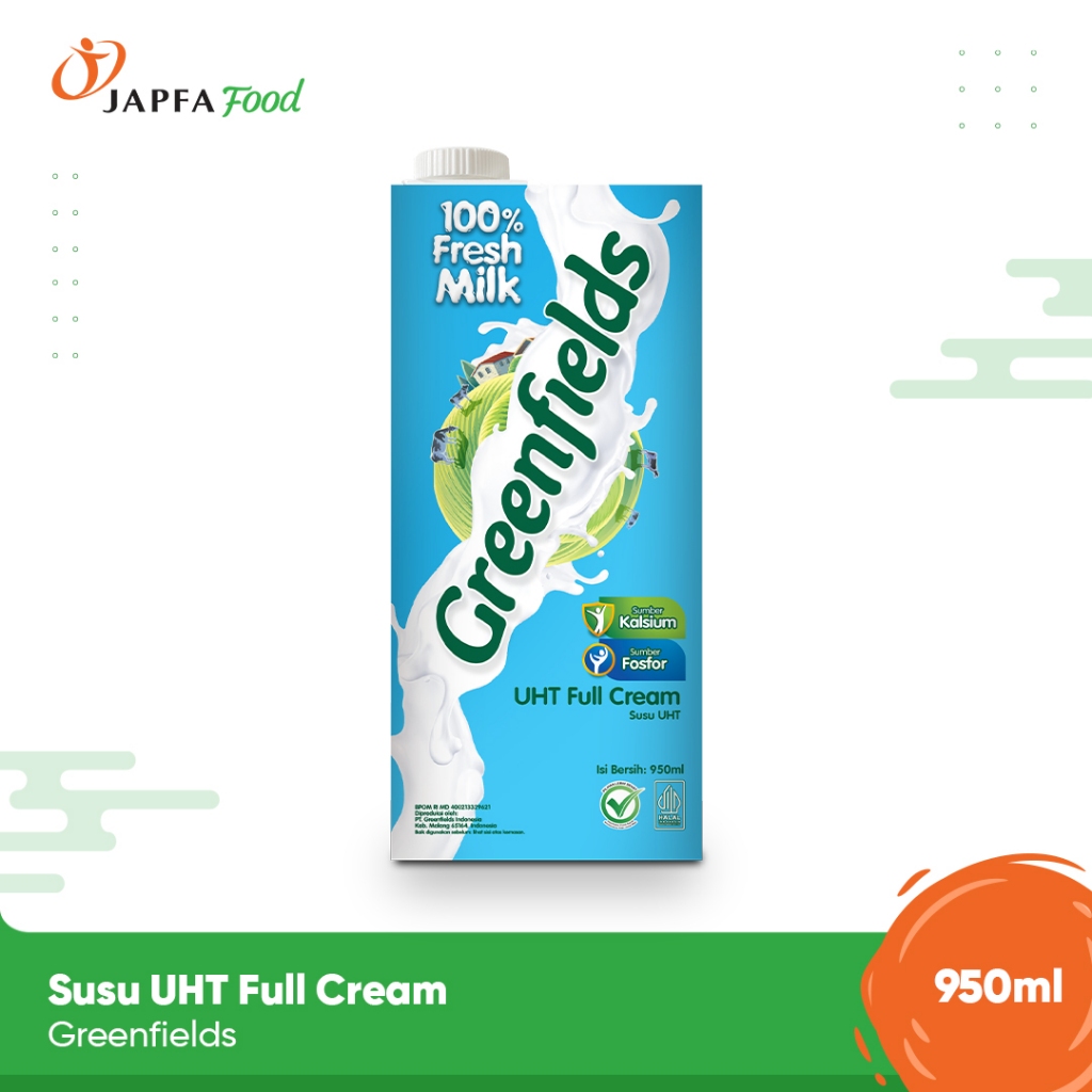 

Greenfields Susu UHT Full Cream 950ml - 100% Fresh Milk dari Greenfields Farm