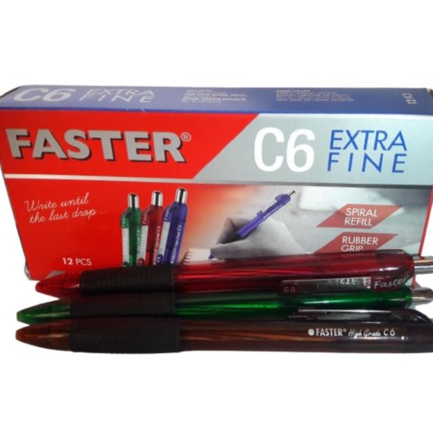 

12pc PULPEN FASTER C6 PEN BOLPOIN FASTER C6 CETEK KODE A5H3
