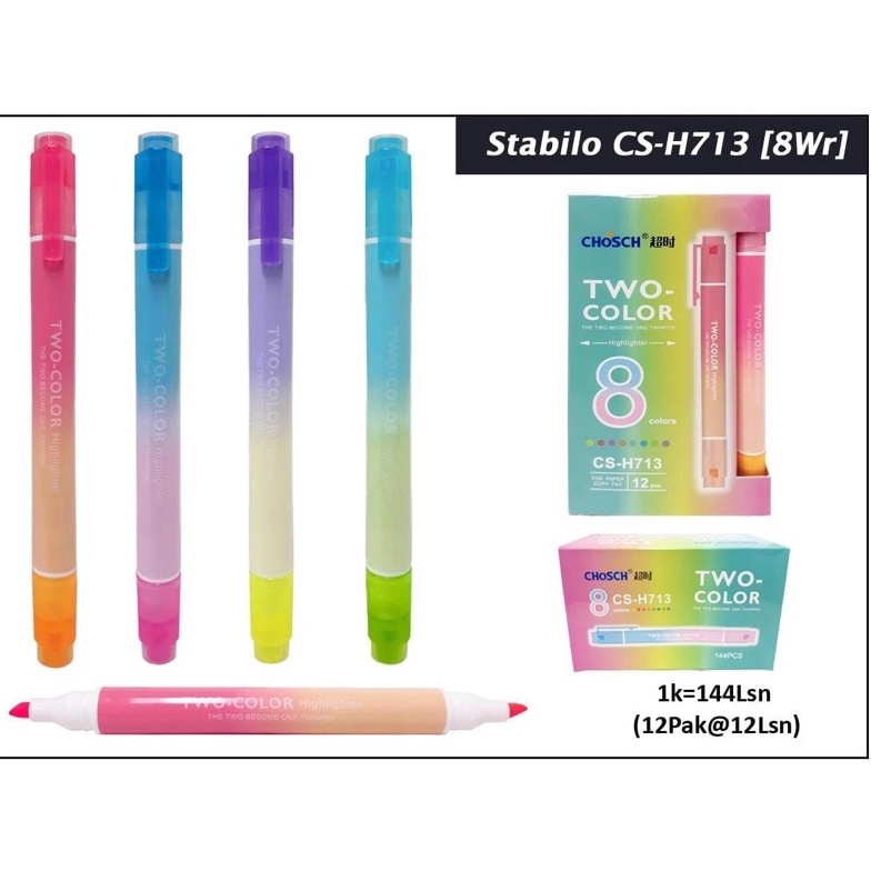 

stabilo warna 2 kepala 8 warna isi 12 KODE N7N4