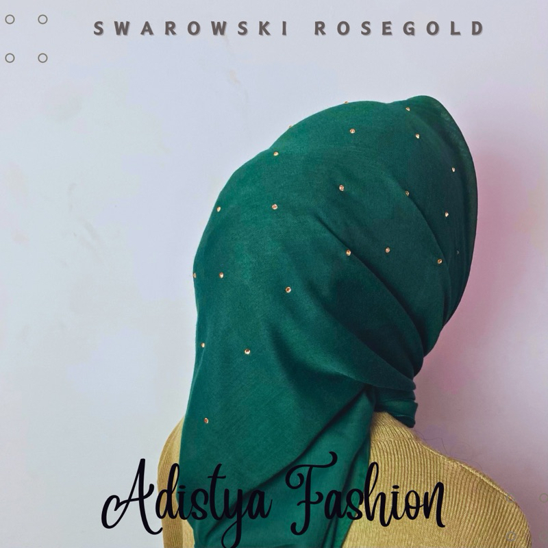 Hijab Segi Empat Paris Swarowski Tabur rose gold II Paris Swarowski