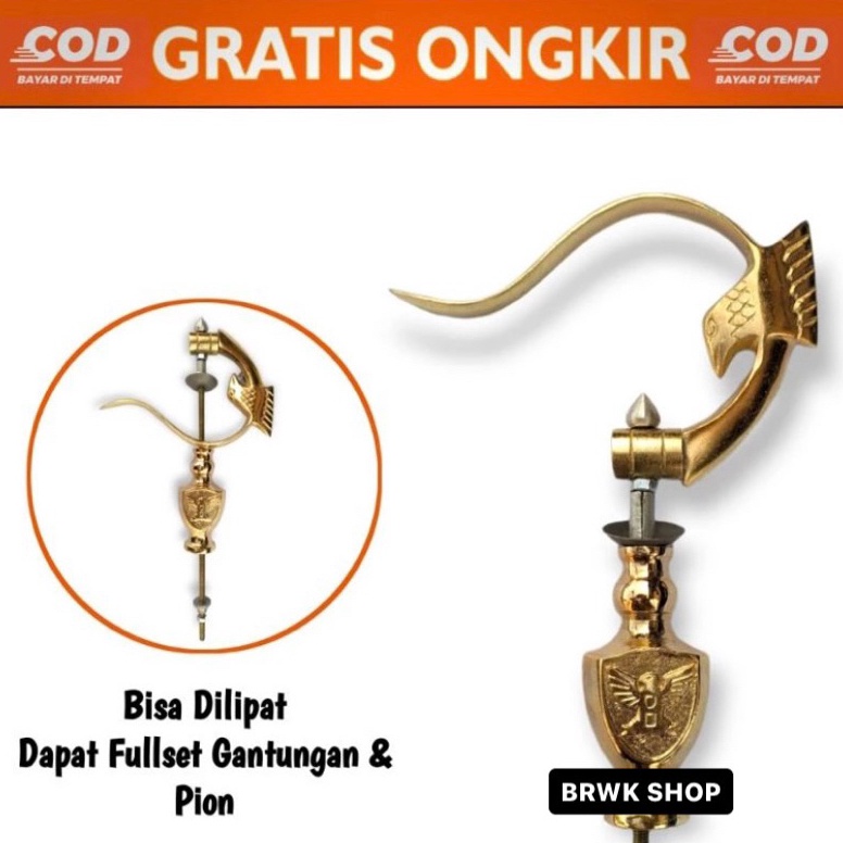 KODE R98S gantungan dan pion sangkar kotak Rep Radja gold emas