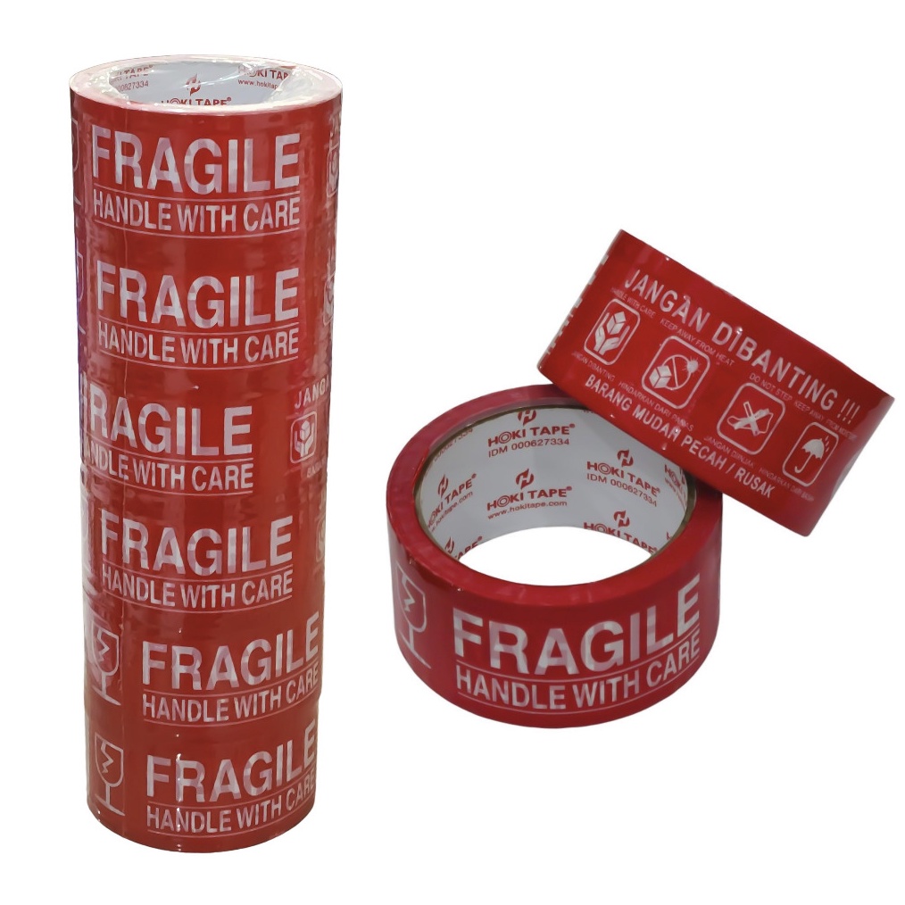 

1 SLOP 6 Pcs OPP Plakban Lakban Fragile Jangan Dibanting 48mm x 5M KODE S6B6