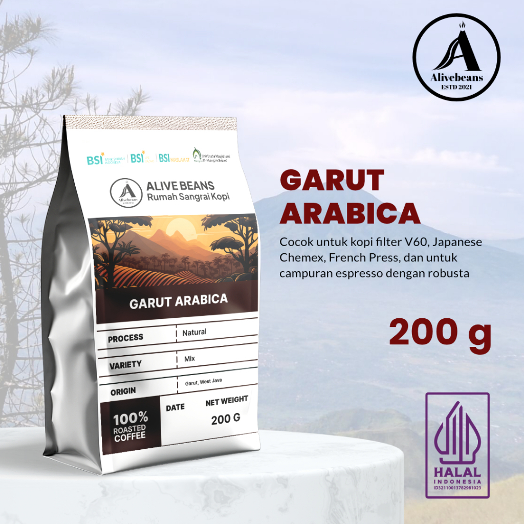 

ALIVEBEANS Kopi Arabika Garut 200 gram