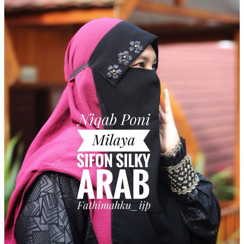 Niqab Cadar poni milaya Karet couple Ibu dan anak/Cadar niqab sifon Lembut termurah