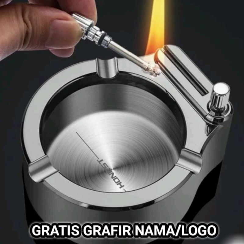 Asbak Plus Korek Gratis Grafir Nama/Logo