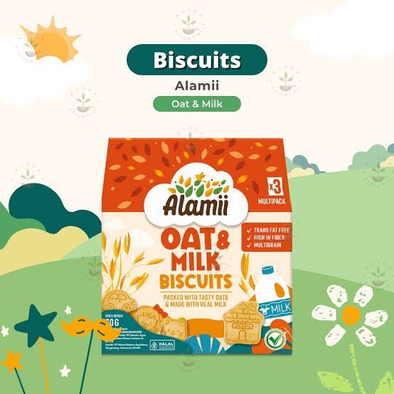 

Alamii Multigrain Biscuits - Oat & Milk 60g (3 bags x 20g)