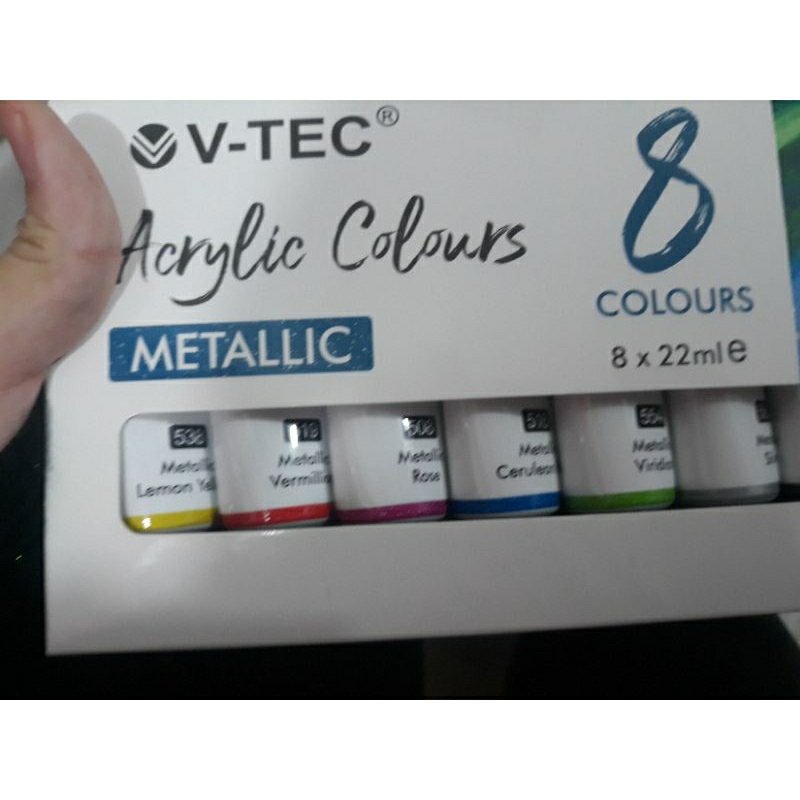 

Vtec Metalic 8 Acrylic colours 8 × 22ml