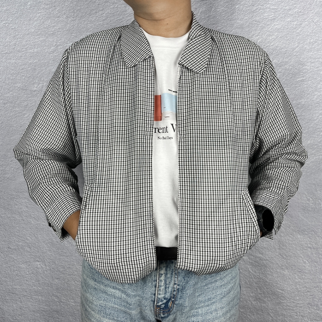 Jaket Casual Vintage Harrington Tracktop - MCKinly Tartan Gelap