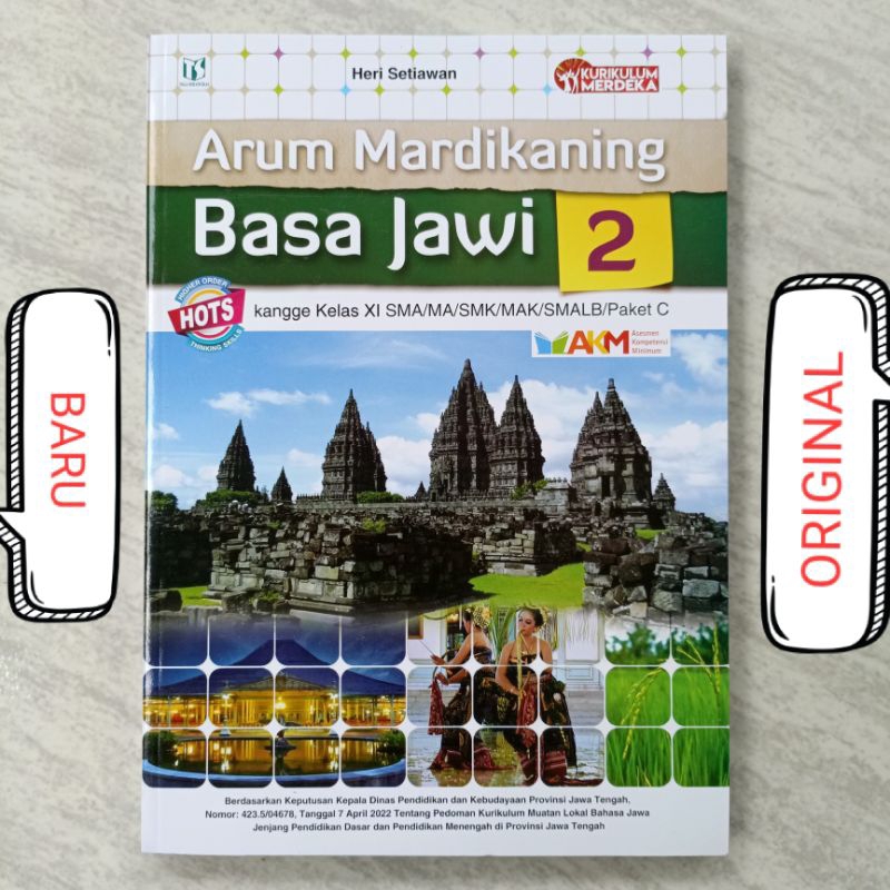 Buku Arum Mardikaning Basa Jawi Bahasa Jawa Kelas 11 XI 2 II SMA MA MAK SMK SMALB Paket C Penerbit T