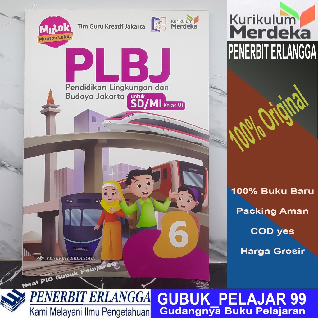 PLBJ (Pendidikan Lingkungan dan Budaya Jakarta) Kelas 6 SD/MI Kurikulum Merdeka Penerbit Erlangga