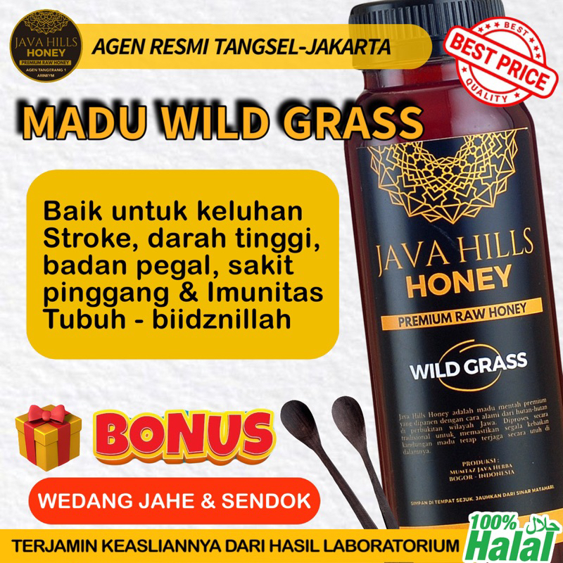 

madu WILD GRASS JAVAHILLS 330gr stroke pegal darah tinggi murni asli | java hills honey mumtaz