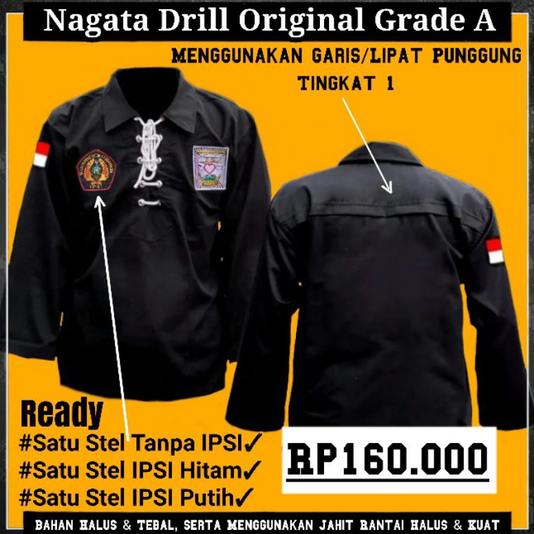 Terlaris Satu Set  Sakral Warga PSHT Nagata Drill Grade A OriginalHalusTebal