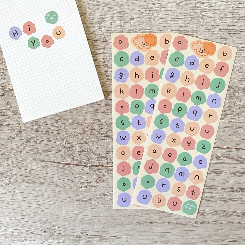 

[CLEARANCE SALE] 1 Sheet Lembar Lowercase Sticker Alphabet Stiker Hufur Kecil Deco Journaling Planner Scrapbook Aesthetic