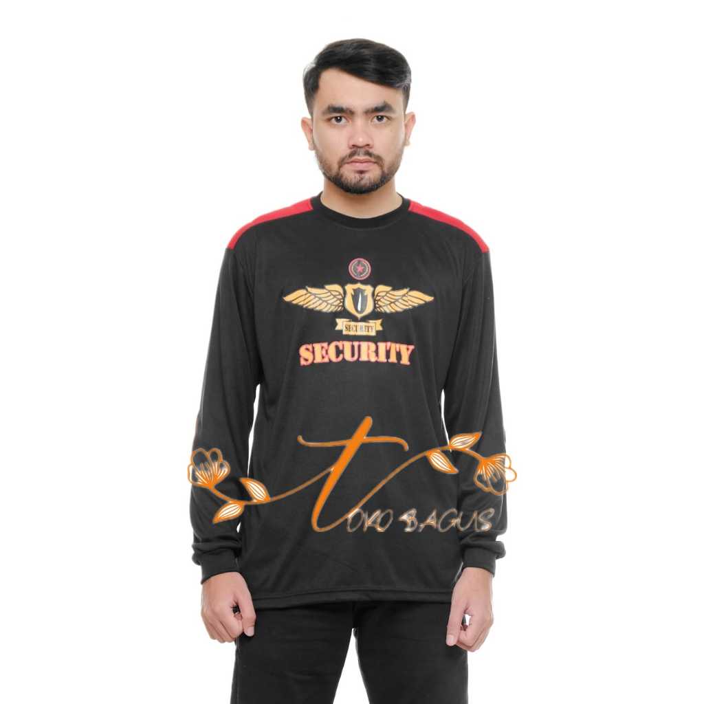 KAOS PANJANG SATPAM HITAM .KAOS WING SATPAM /KAOS PANJANG HITAM SATPAM/KAOS SECURITY/BAJU SATPAM/