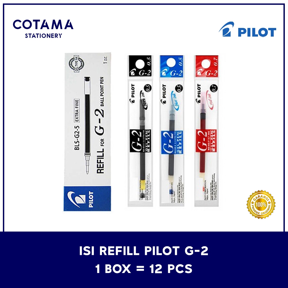 

Isi Refill Pulpen Pilot G-2 G2 Fine Gel Pen 0.5/0.7 - 1 box isi 12 pcs