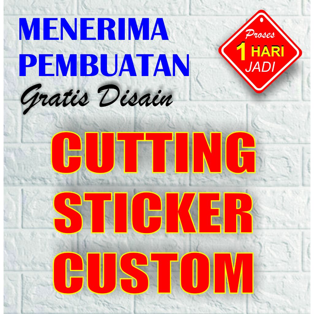 

CUTTING STICKER CUSTOM, Gratis Disain, Komunitas, Logo Usaha, Kaligrafi. Harga Rp. 100/cm