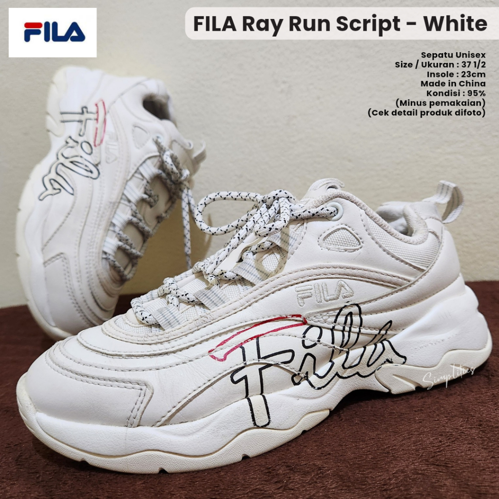 Sepatu second fila sneakers original branded ray run script